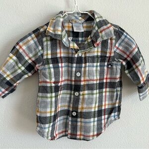 Vintage Gymboree Multicolor Plaid Button Down Shirt 3-6